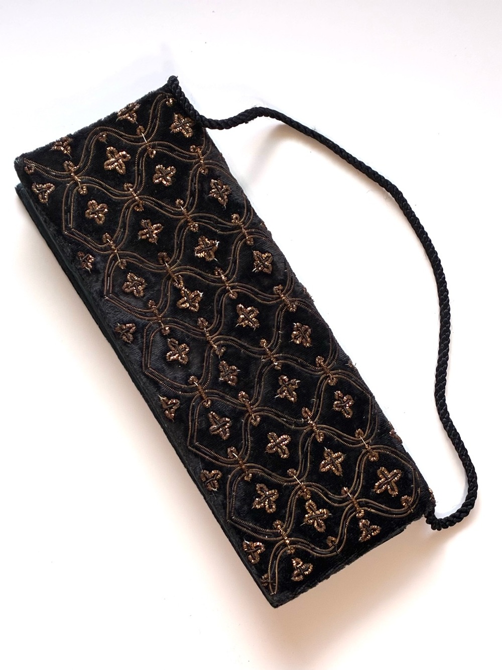 Vintage Velvet Gold Patternt  Clutch